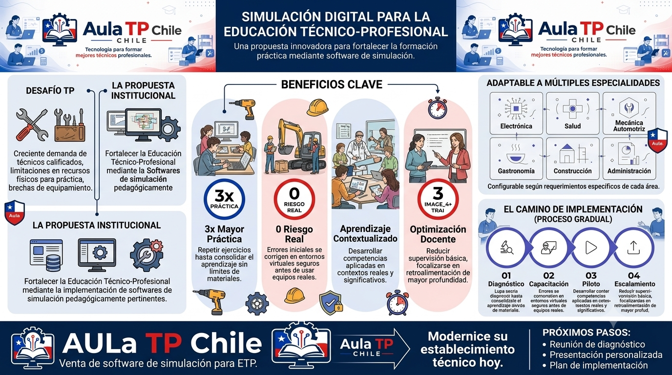 Infografía de la propuesta institucional de Aula TP Chile